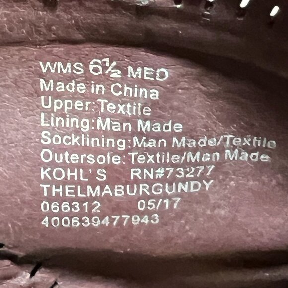 Sonoma Chic Stylish Burgundy Peep Toe Ankle Boots with Block Heel 6.5M Textile - Picture 4 of 11